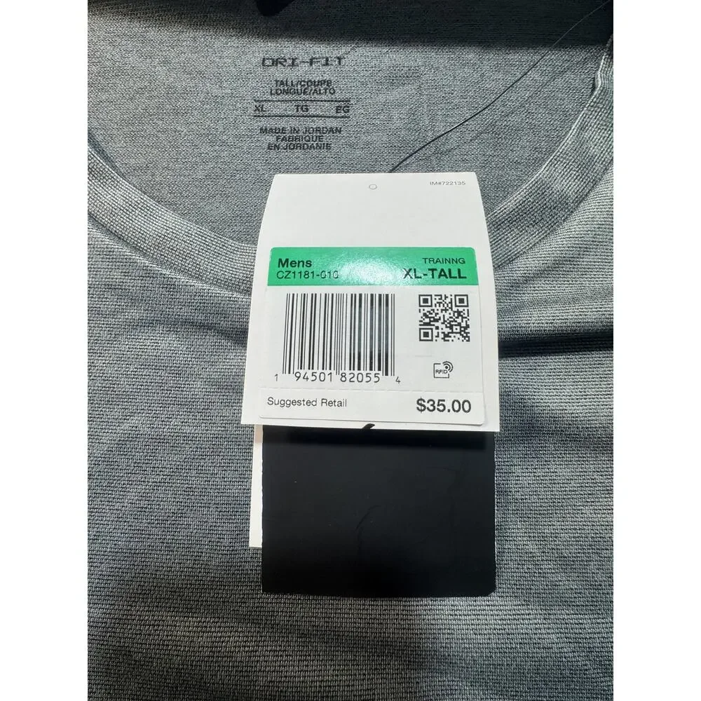 Nike  Dri-FIT  Men T-Shirt Sz XL‎ Gray Brand New